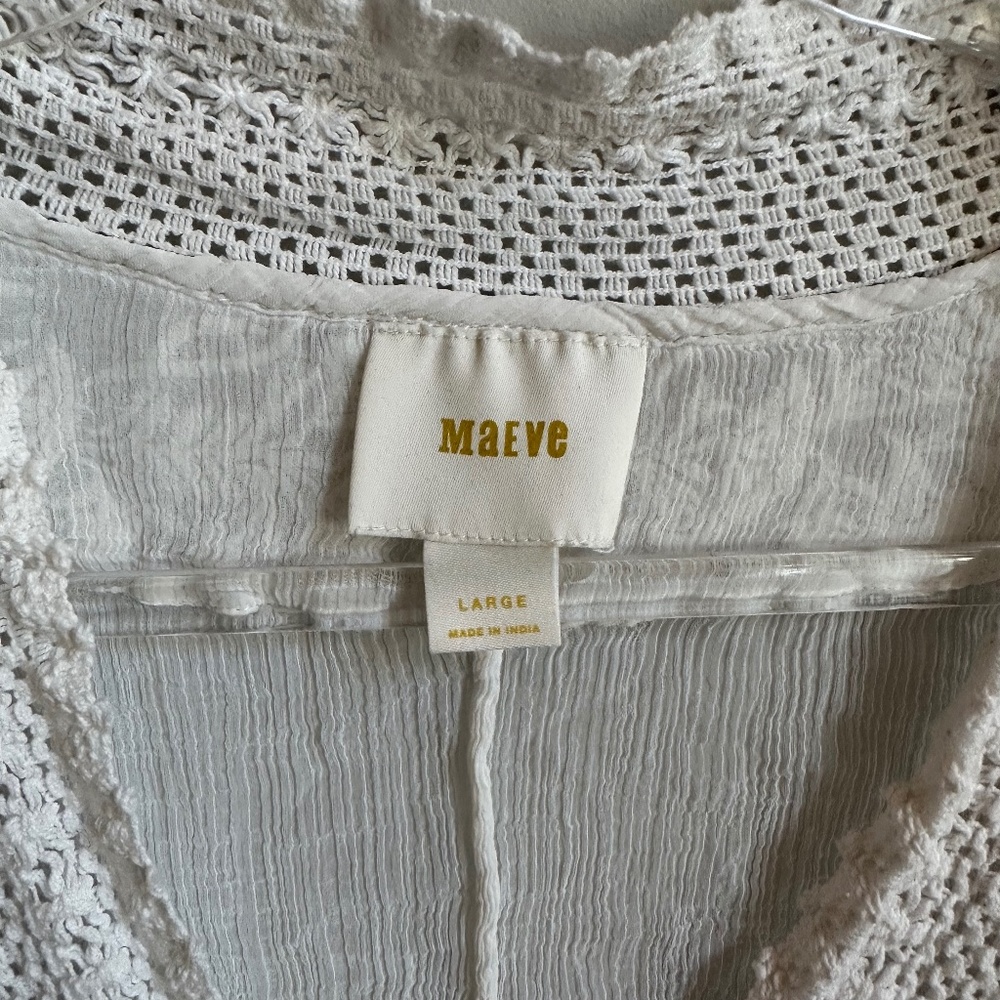 Anthropologie Maeve Neriah White Top kimono - Picture 3 of 7